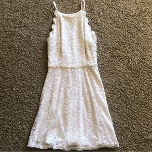 IZ Byer Halter, Spaghetti Strap, White Lace Dress